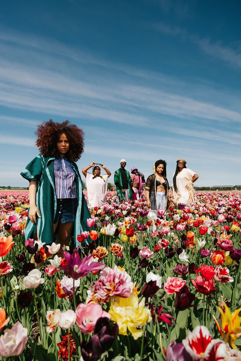 Liquid Lemn crew in Dutch tulip fields — Nayama shoot