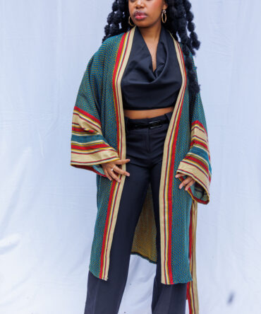 DHAHABU Classic Kimono (Mid Length) - Blue Gold