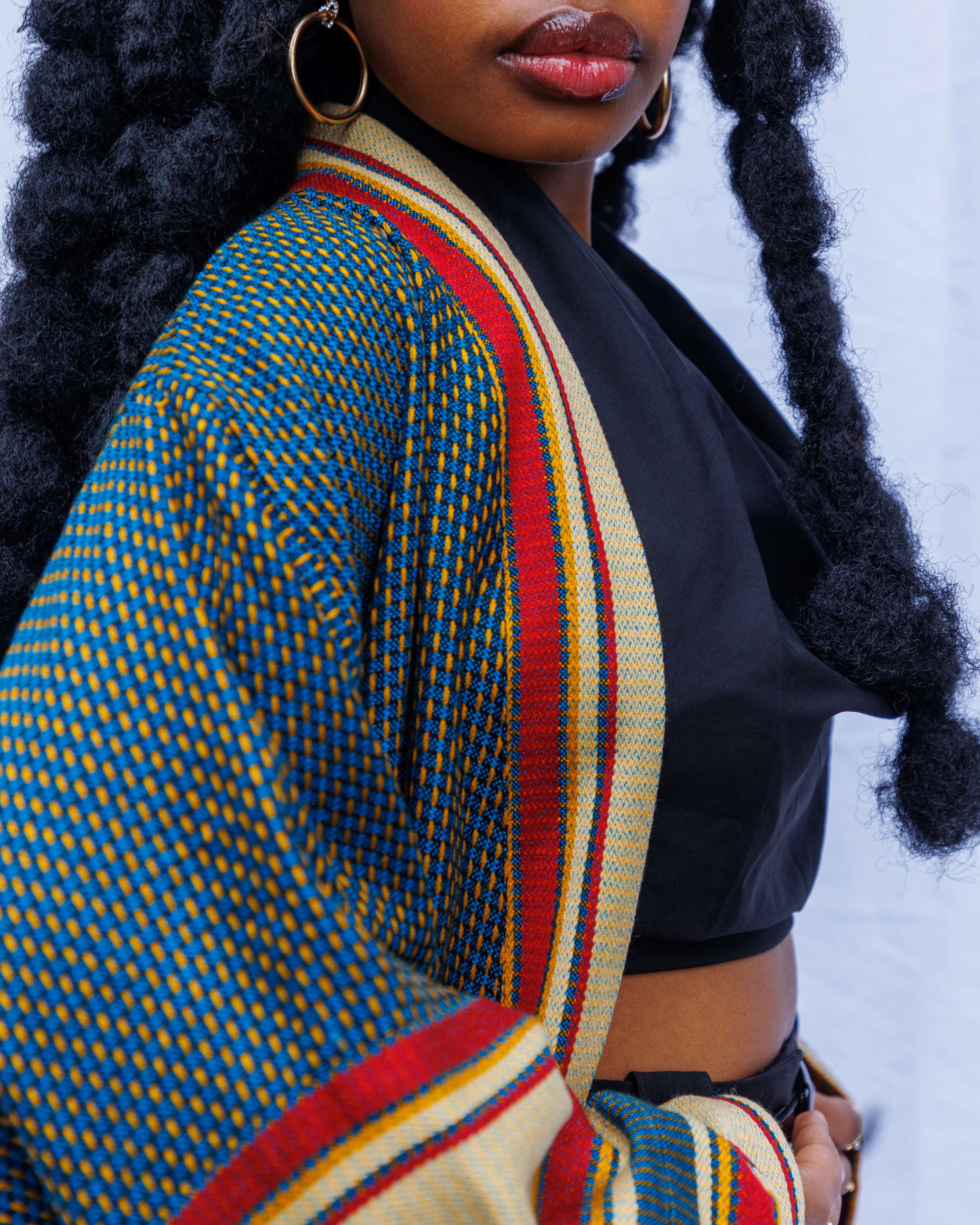 DHAHABU Classic Kimono (Mid Length) - Blue Gold - Image 8