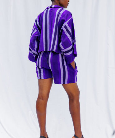 ZAMBARAU Two-Piece Crop & Short Set - Purple